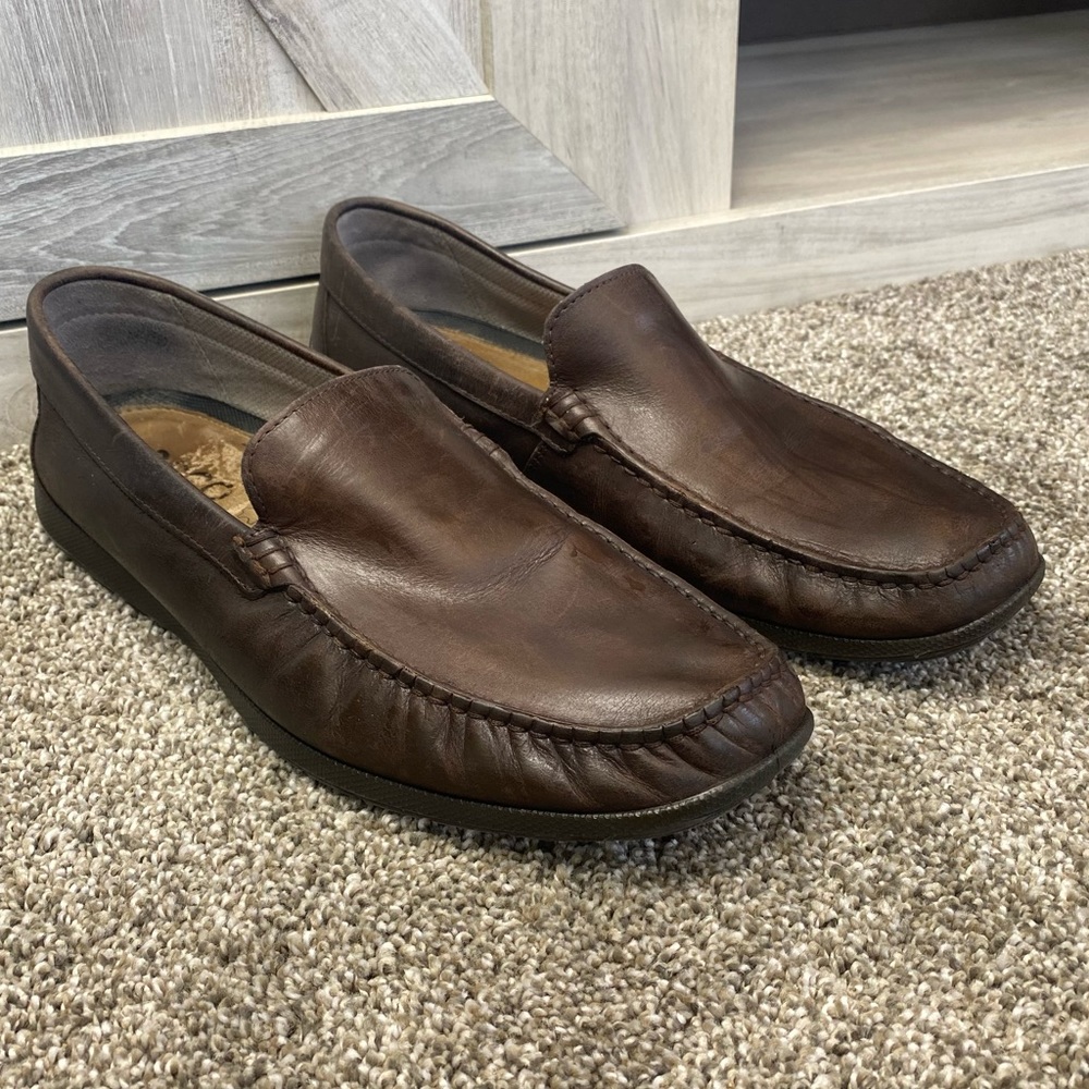 Ecco Reciprico Driving Style Mocasin Loafer 434 US 10 Brown Leather Slip On